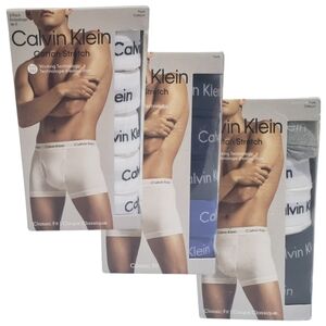 Calvin Klein Cotton Stretch Trunks Classic 15 Pairs Large White/Black/Grey/Blue